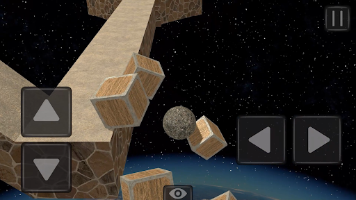 A Balance Ball course with floating platforms and a rolling ball